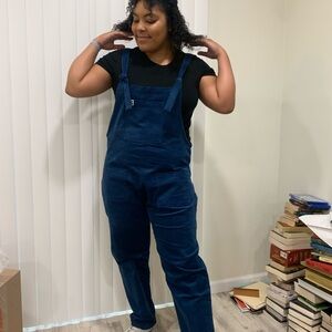 Lucy & Yak corduroy teal overalls